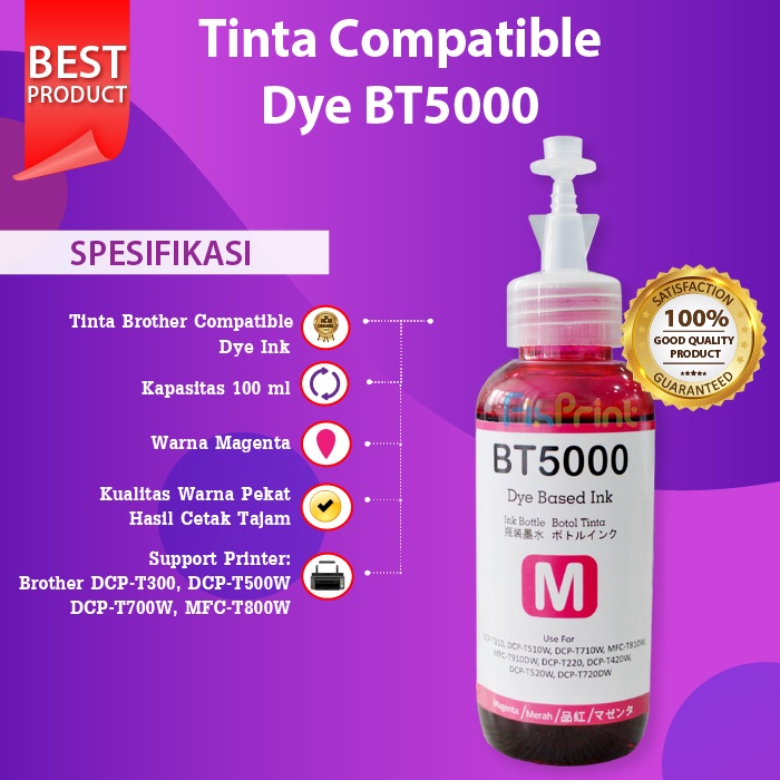 CMYK Tinta Premium D60BK BT-D60 BT5000 Pengganti Original Ink T420w T520w T720dw T920dw T220 T310