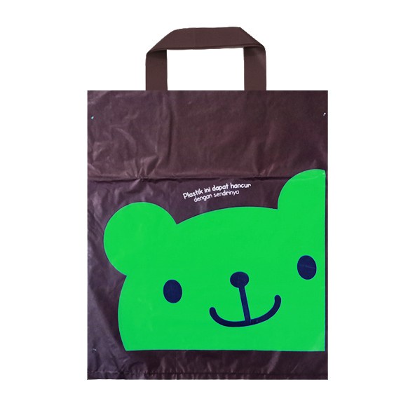 Kantong Plastik Soft Handle Softhandle Shopping Bag Motif Teddy Bear 35x37 isi 40lmb/plastik packing handle teddy bear/softhandle teddy bear murah/soft handle teddy bear hitam/shopping bag teddy bear/kantong plastik motif/plastik teddy bear hitam