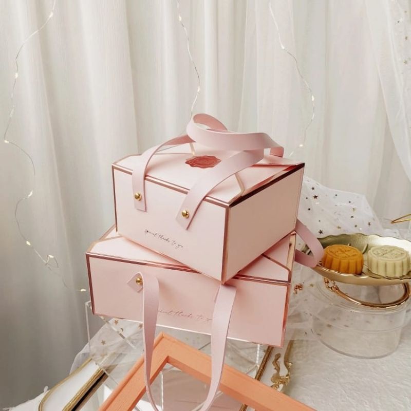 PACKAGING BOX TENTENG PINK/ MERAH  UNIK EXCLUSIVE BOX / KOTAK KUE TENTENG