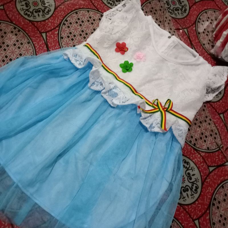 Dress anak cewek 1 2 3 4 tahun baju anak perempuan pakaian tutu tile dress mutiara 3 tiga