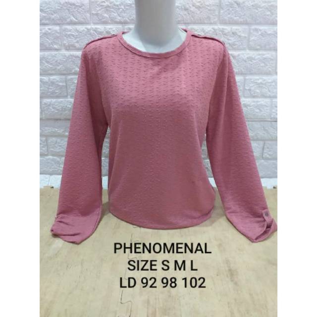 Kaos lengan panjang wanita phenomenal pink