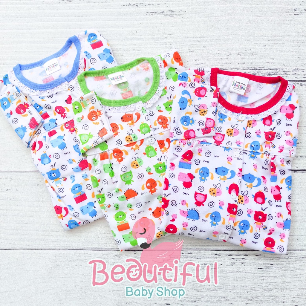 Setelan Bayi Panjang Motif Best / Setelan Piyama Bayi Perempuan / Baju Bayi Panjang Merk Fauzan / Baju Tidur Bayi Perempuan / Baby.ou_