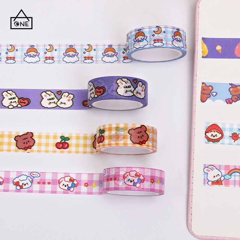 COD❤1 Pc Hewan Lucu Washi Tape Decor Masking Tape Jurnal Scrapbook Dekorasi DIY A one