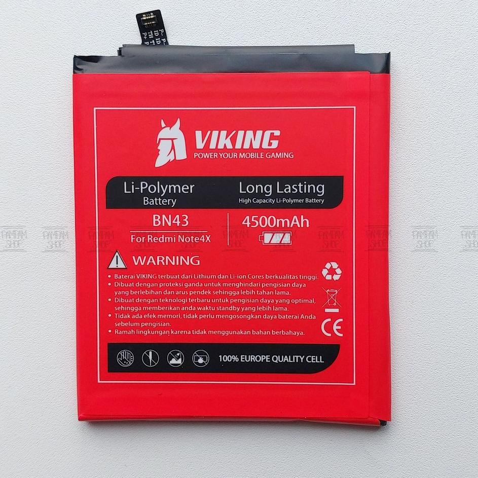 HNL Baterai VIKING Double Power Original XiaoMi Redmi Note 4 4X BN43 Snapdragon Batre Batrai Battery
