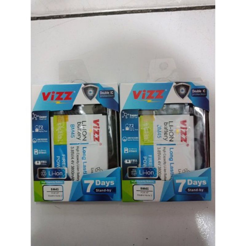 Battery Baterai Vizz Redmi Note 2 BM45 Original Double Power