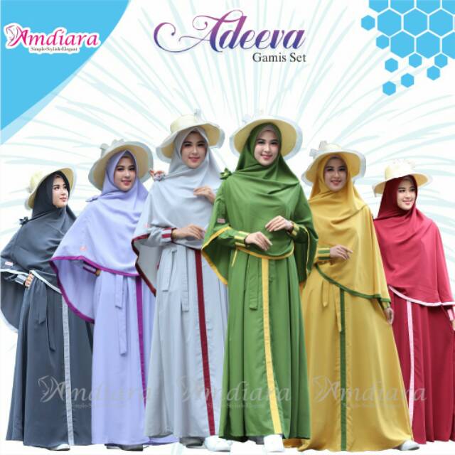 Gamis dan Khimar Adeeva Syari Ori Amdiara/ Gamis Syari Murah