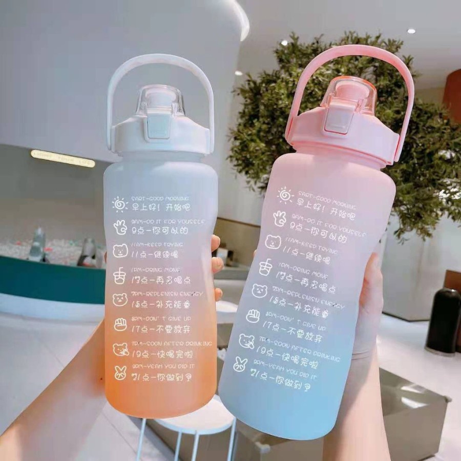 BOTOL MINUM VIRAL 2 LITER 2000ML KOREA RANDOM FREE STICKER  - WHITECELL