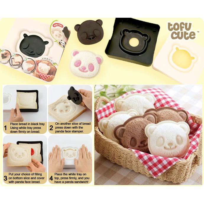 Set Cetakan Roti Kepala Panda Bread Mold Panda Bento Bread Maker