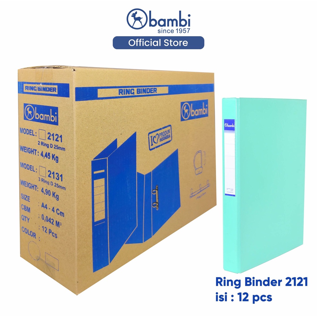 

Grosir Bambi Ring Binder A4 2 Ring MID SIZE 25 mm 1 Lusin kode 2121