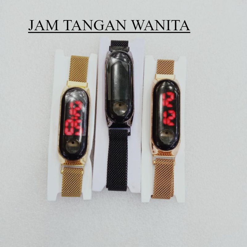 jam tangan wanita LED Digital Capsul Touch Screen / jam tangan LED Digital rantai pasir magnet