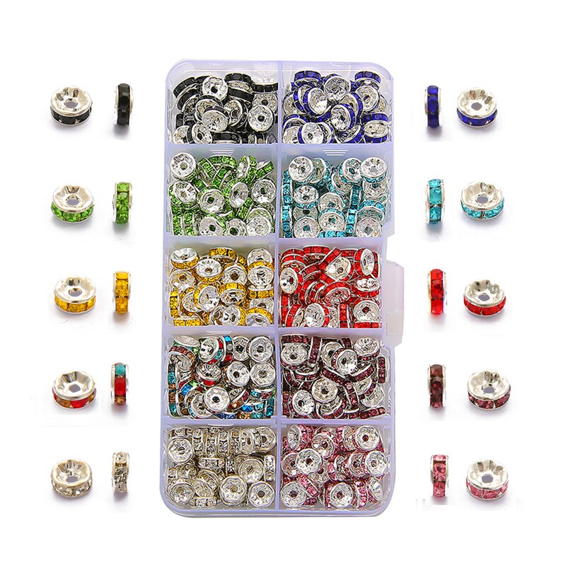 Manik-Manik Kristal Berlian Imitasi Bahan Metal Untuk Membuat Perhiasan Kalung Gelang Dan Anting