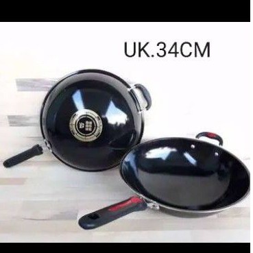 Wajan / panci enamel diameter 34cm merk hc