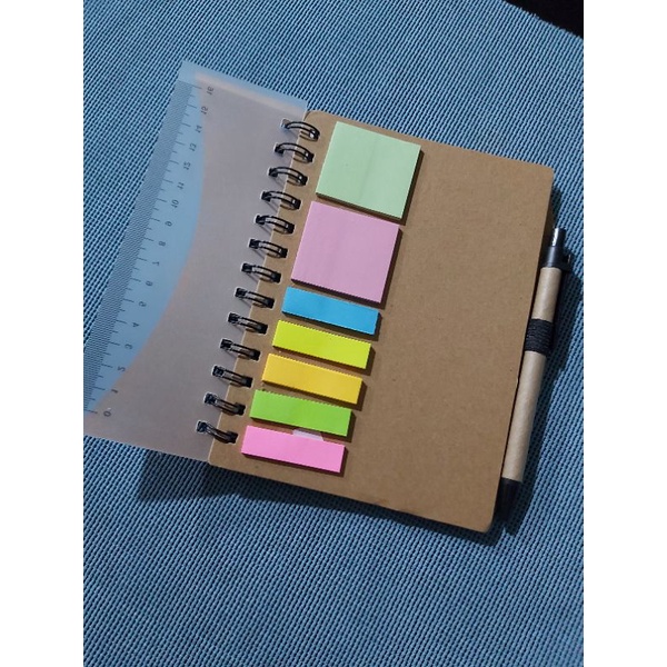 

agenda lengkap dgn penggaris, post it, pena. uk 18x12