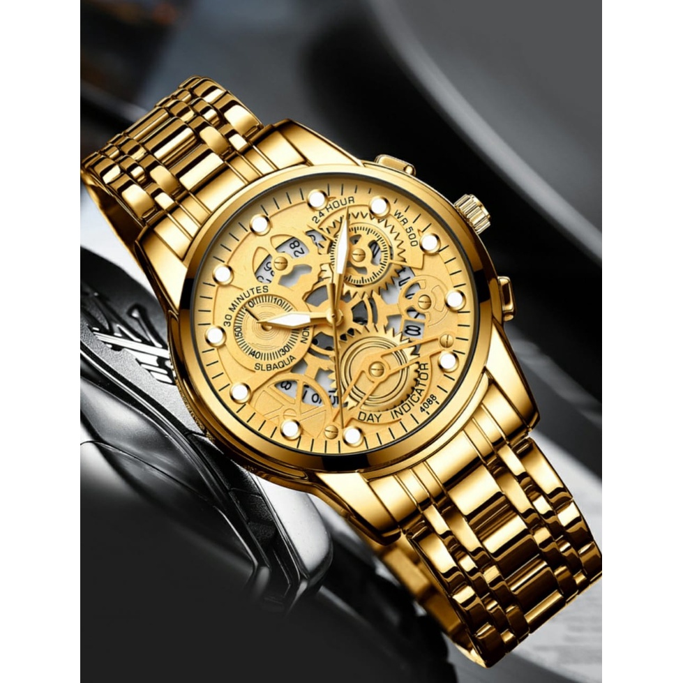 JAM TANGAN IMPORT PRIA JAM009G1 ORI RUGELEY GOLD MURAH DARK GLOW IN THE PREMIUM EMAS BRANDED