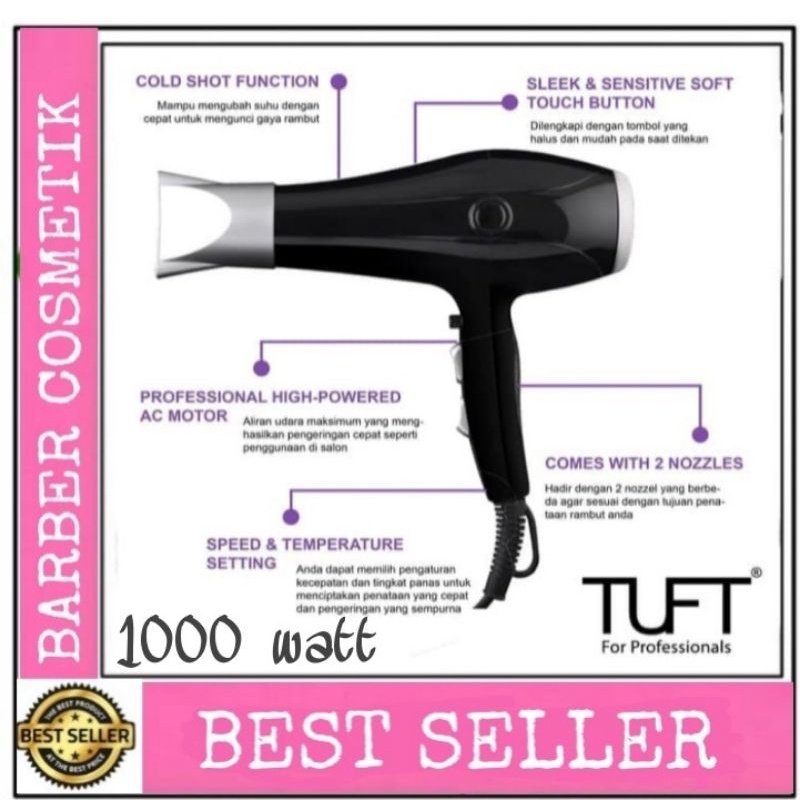 tuft hairdryer hair dryer tuft seri 8800  New 8602 / 1000 watt hairdryer salon / pribadi