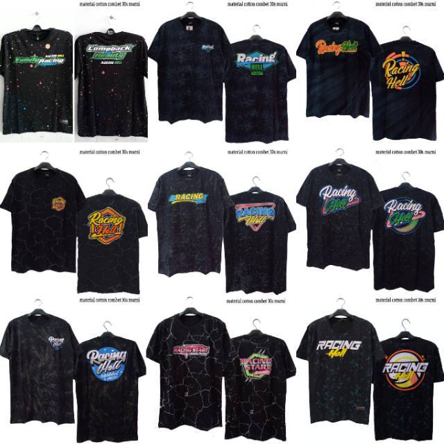  Kaos Distro Racing Hell  Design 2 katun kombet Shopee 