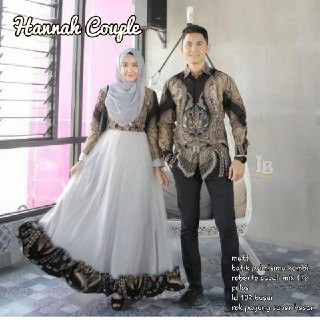 BATIK COUPLE GAMIS HANNAH BROKAT TILLE