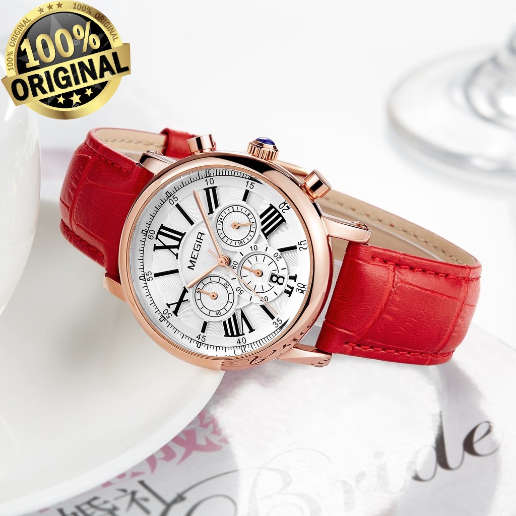 MEGIR ML2058 Jam Tangan Wanita ORIGINAL MEGIR Analog Crono Aktif Raff