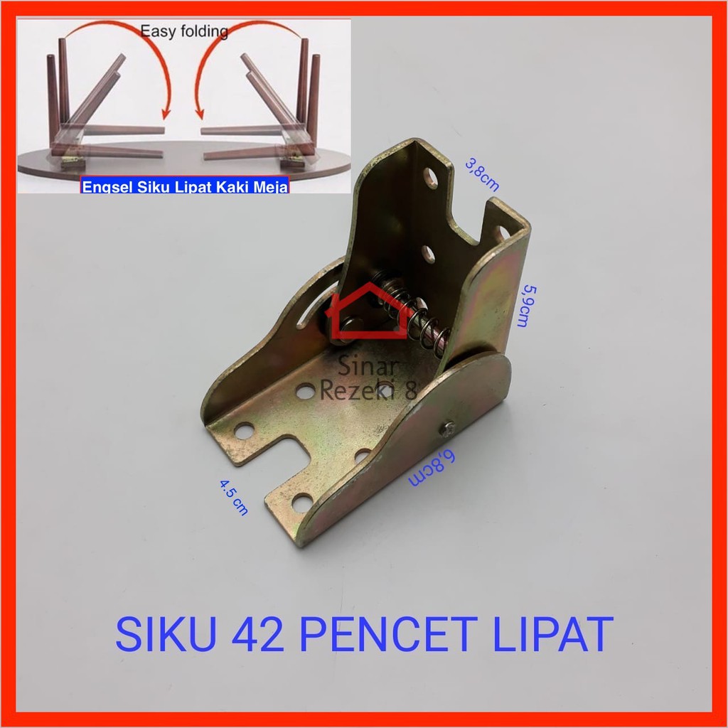 Siku 42 Pencet / Engsel Siku Kaki Meja Lipat / Bracket Siku Kaki Meja Lipat
