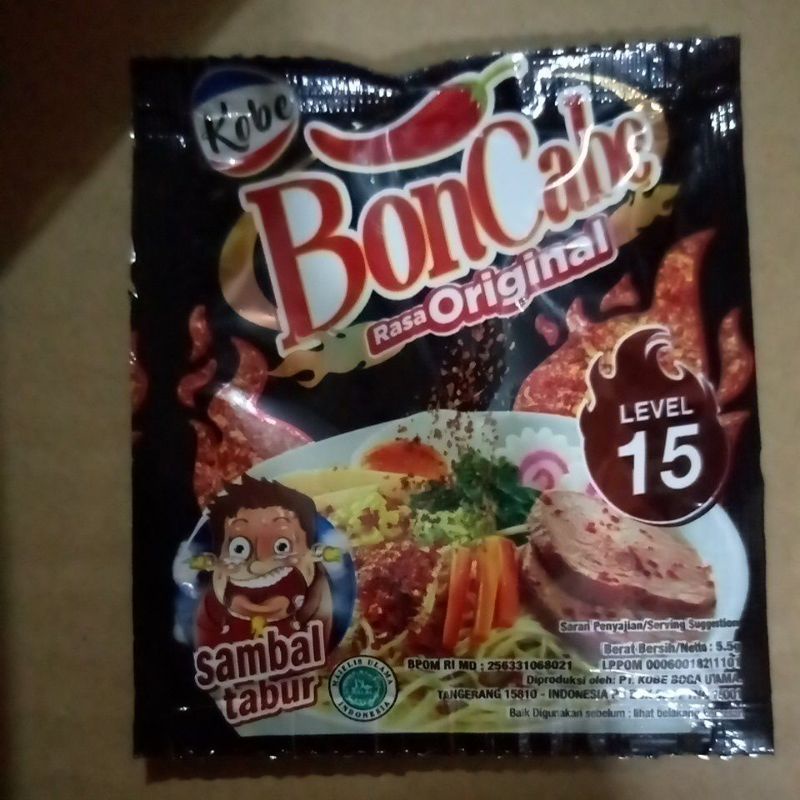 Kobe Bon Cabe Boncabe Sachet Level 3 Lvl 10 15 30 50 Cabai Bubuk Sambal Tabur Botol rasa Nori Bumbu Rujak Buah Original Max end