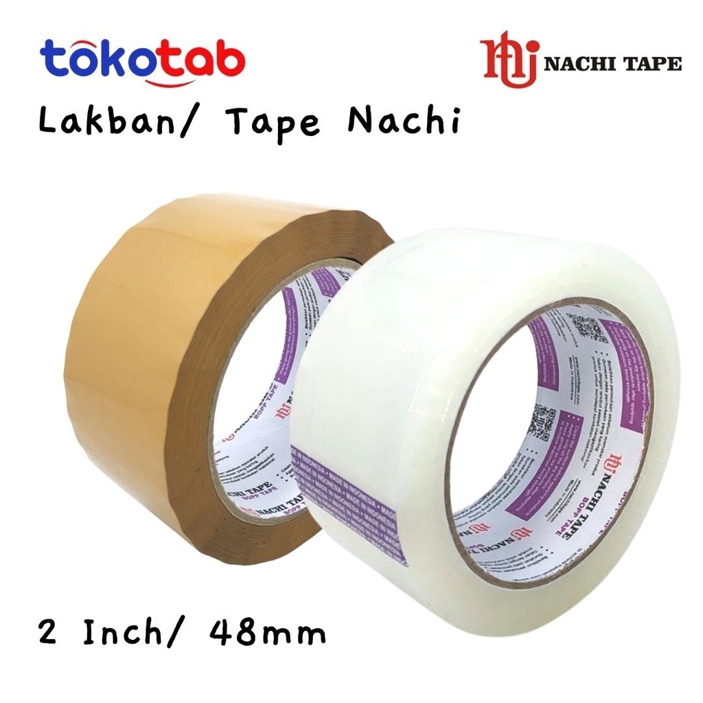 

Tokotab - OPP Lakban 48mm/ 2 Inch NACHI Tape Bening/Coklat