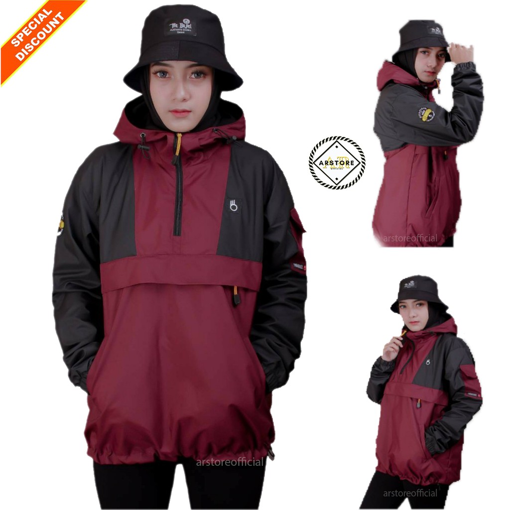 ARS Jaket Cagoule Waterproof Pria Wanita Jacket Mountain Windbreaker Skateboard Outdoor Original