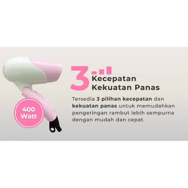 Hair Dryer Miyako Hd 402 P 3 kecepatan Bagus Berkualitas