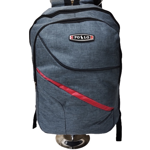 Backpack Polo Denim asual Pria Wanita Tas Ransel Laptop Free Raincover