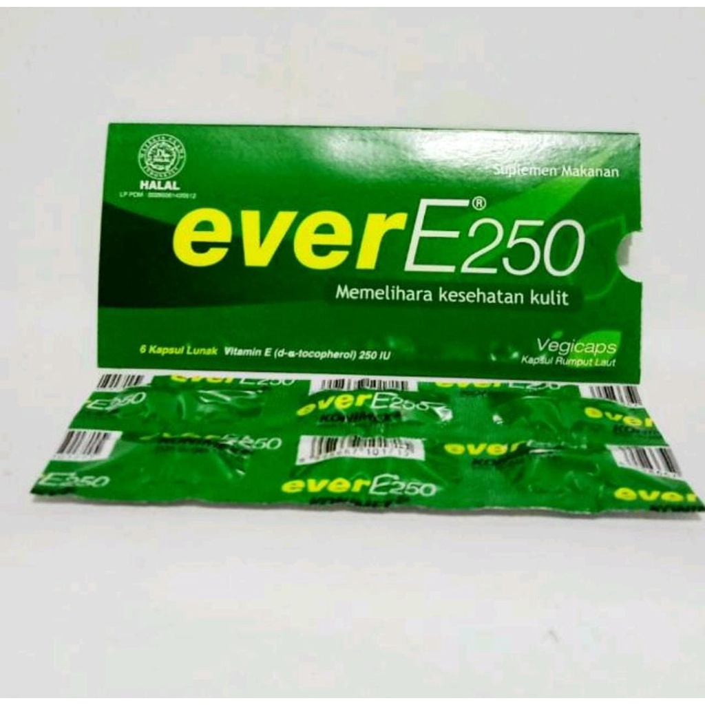 Jual Ever E250 Vitamin E Strip 6 Kapsul Menghaluskan Melembabkan Multivitamin Kulit Shopee 3237