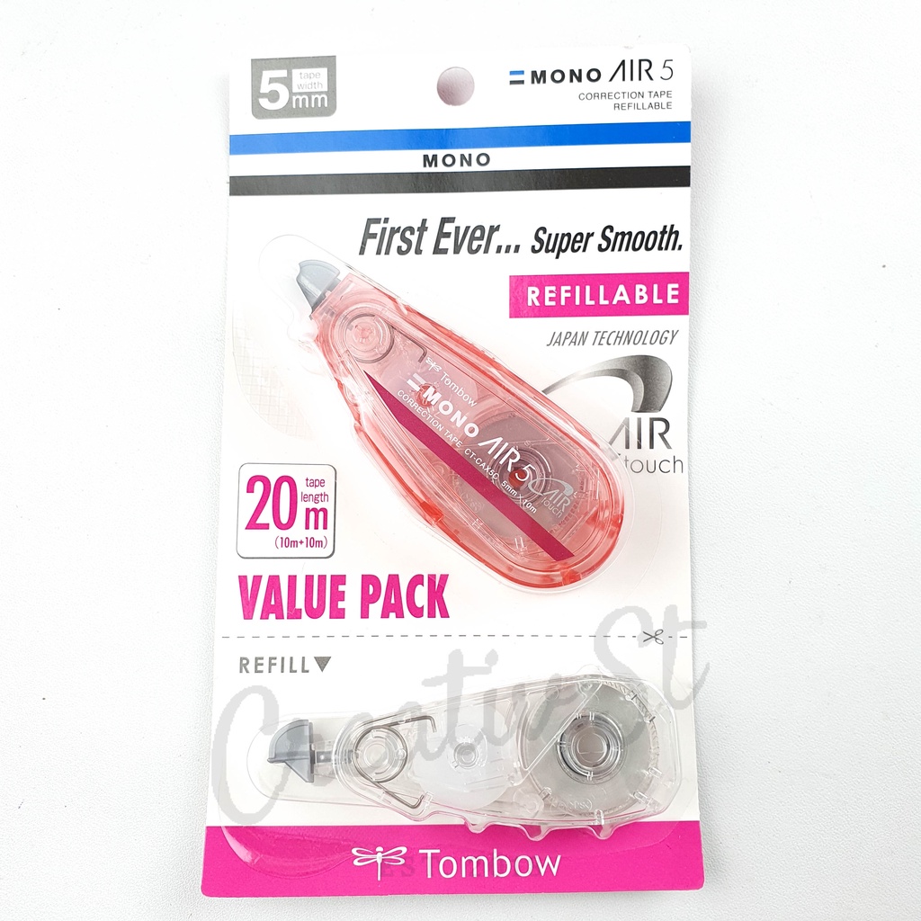 

mdn TOMBOW Mono Air 5 Correction Tape + Refillable Ct-Cax5C41Car 10 M 20M