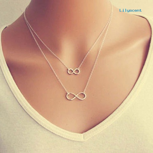 Kalung Choker Rantai Liontin Infinity 8 Untuk Wanita