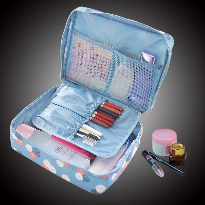 Travel Bag in Bag Organizer untuk Kosmetik dan Sabun - OMHAMWLB Light Blue