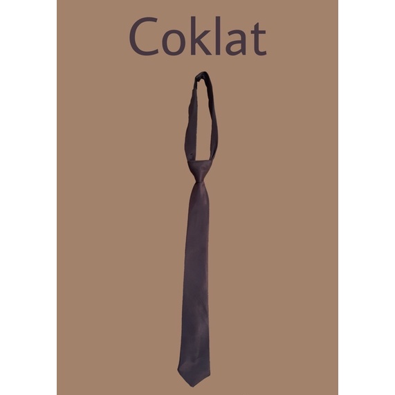 DASI POLOS MERAH MAROON ORANYE ORANGE INSTAN PRAKTIS PEREKAT PRIA DEWASA-Coklat