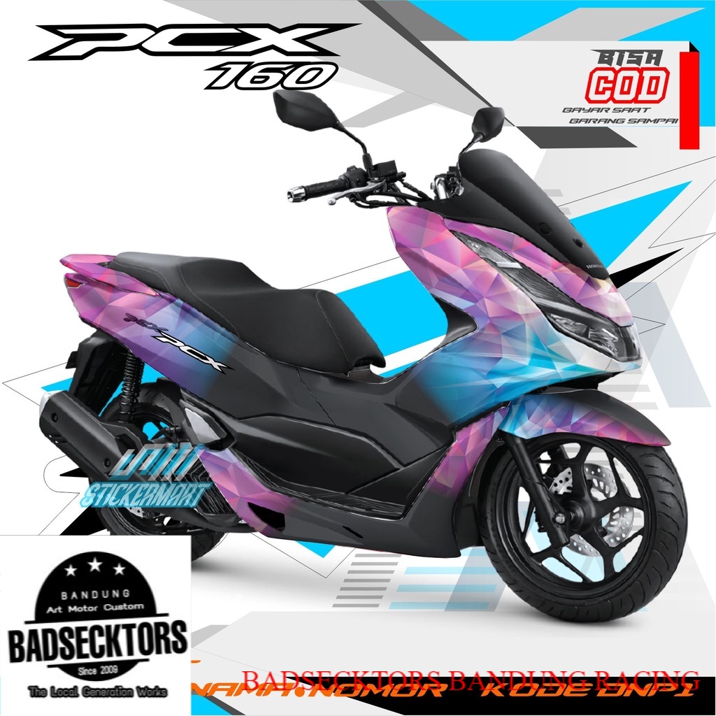 DECAL PCX 160 gradasi aurora hitam keren