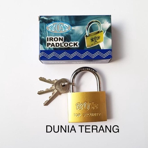 Gembok Besi Cat KUNING VION 50 mm - Gembok Rumah Pagar Toko 50mm - Kuningan Iron Padlock 50 mm