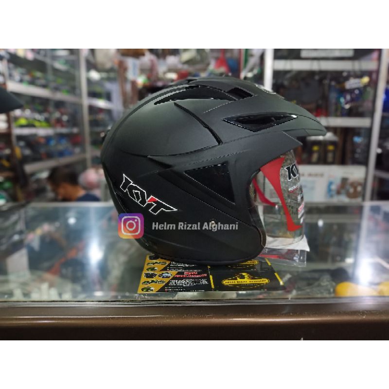 HELM KYT SCORPION KING SOLID BLACK DOFF HALF FACE