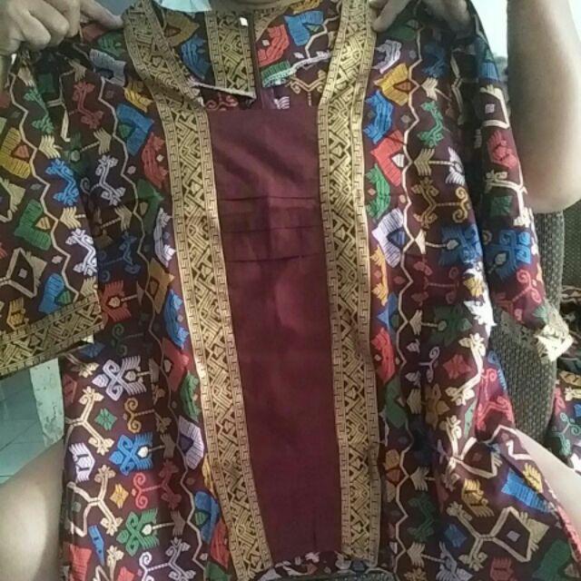 Sarimbit/ Couple Batik Rok N Blus Wanita Span Panjang Mentari Prodo Maroon