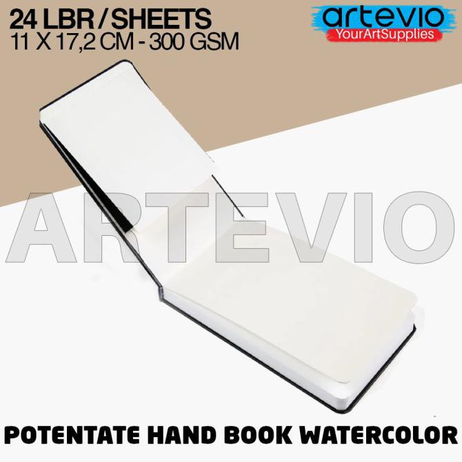 

(PERALATAN MENGGAMBAR) POTENTATE WATERCOLOR HAND BOOK / KERTAS BUKU CAT AIR - 110X172MM TERBARU