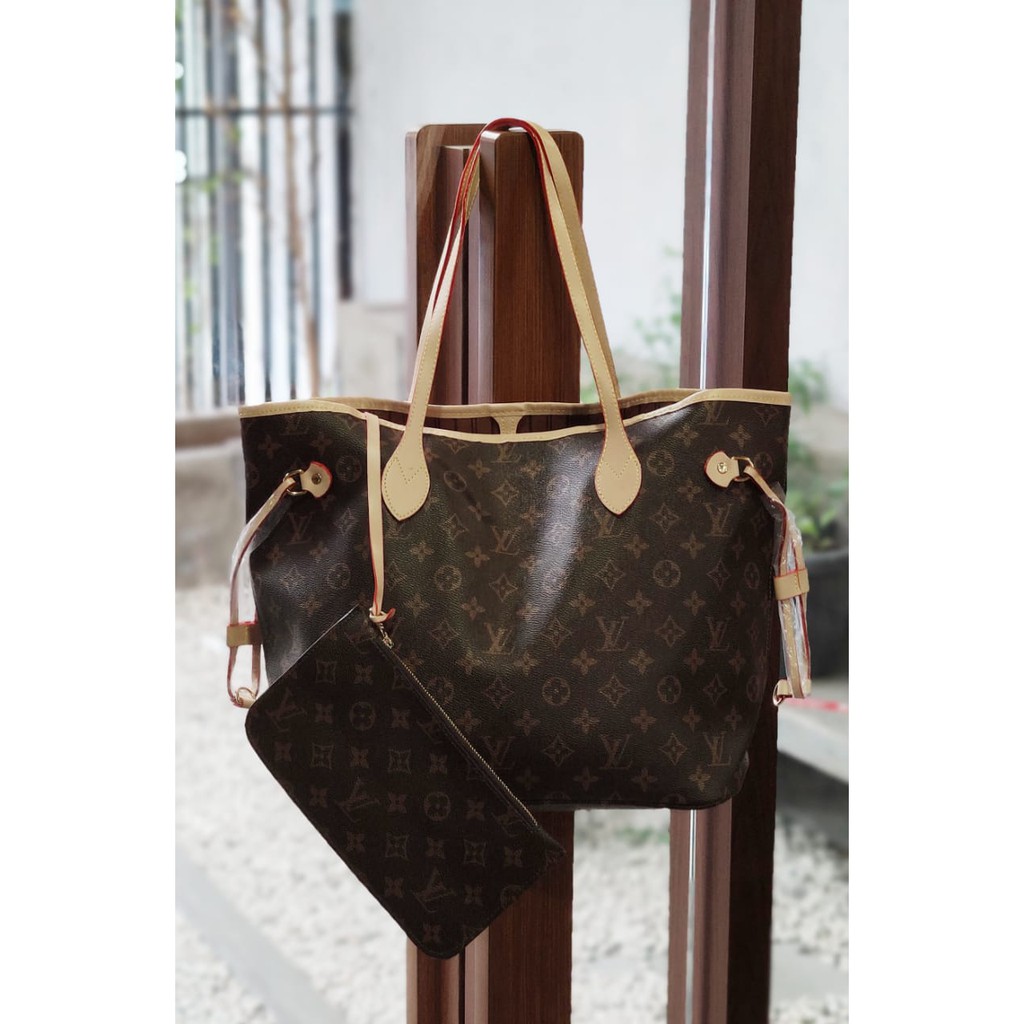 LV Neverfull MM 33cm with pouch SS full emboss