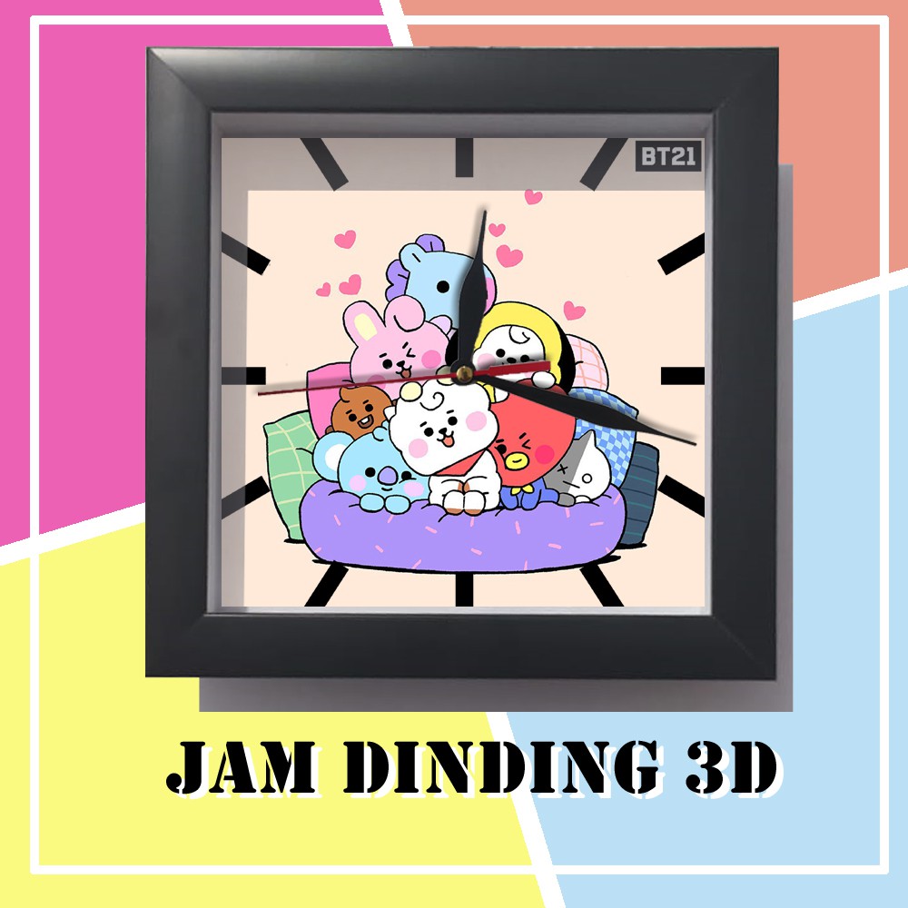 READY STOCK Ryani Jam Dinding 3D Karakter Souvenir Unik 