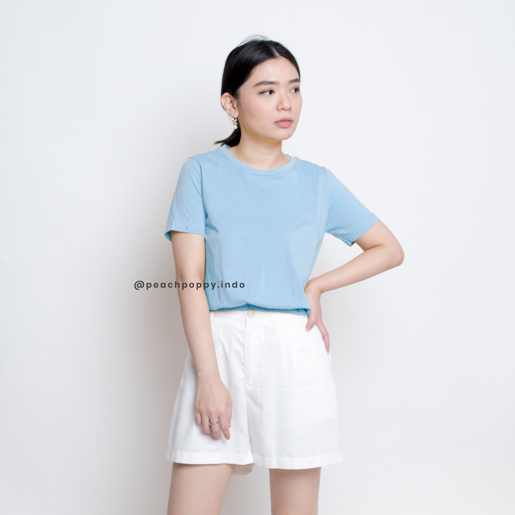 Peach Poppy Calee Top - Atasan Wanita Kaos Lengan Pendek