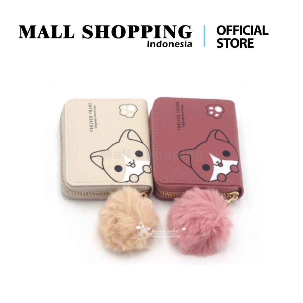 (COD) DOMPET KARTU KOIN PLUS GANTUNGAN POM2 WOMEN FASHION WALLET D16 MALL SHOPPING