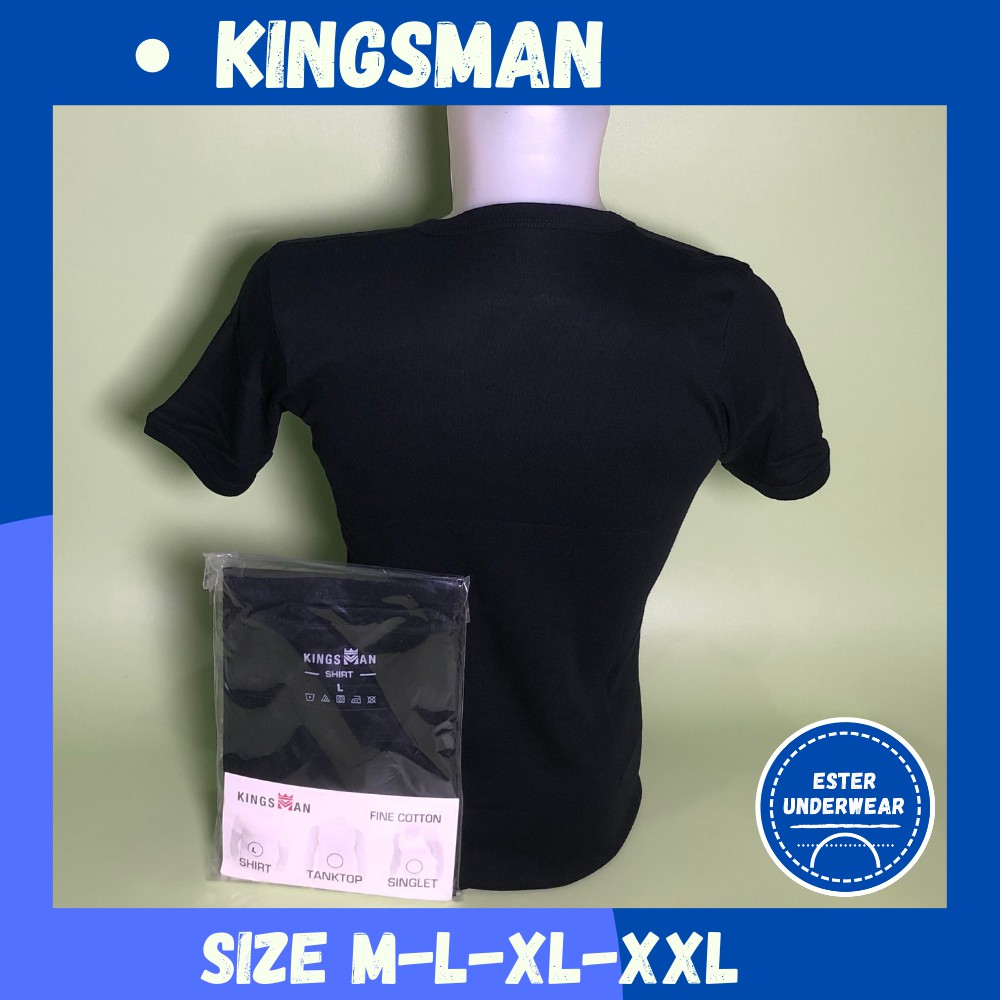 Kaos Oblong V-neck Kingsman SHV hitam Isi-1Pcs  Bahan Fine Cotton promo kaos murah