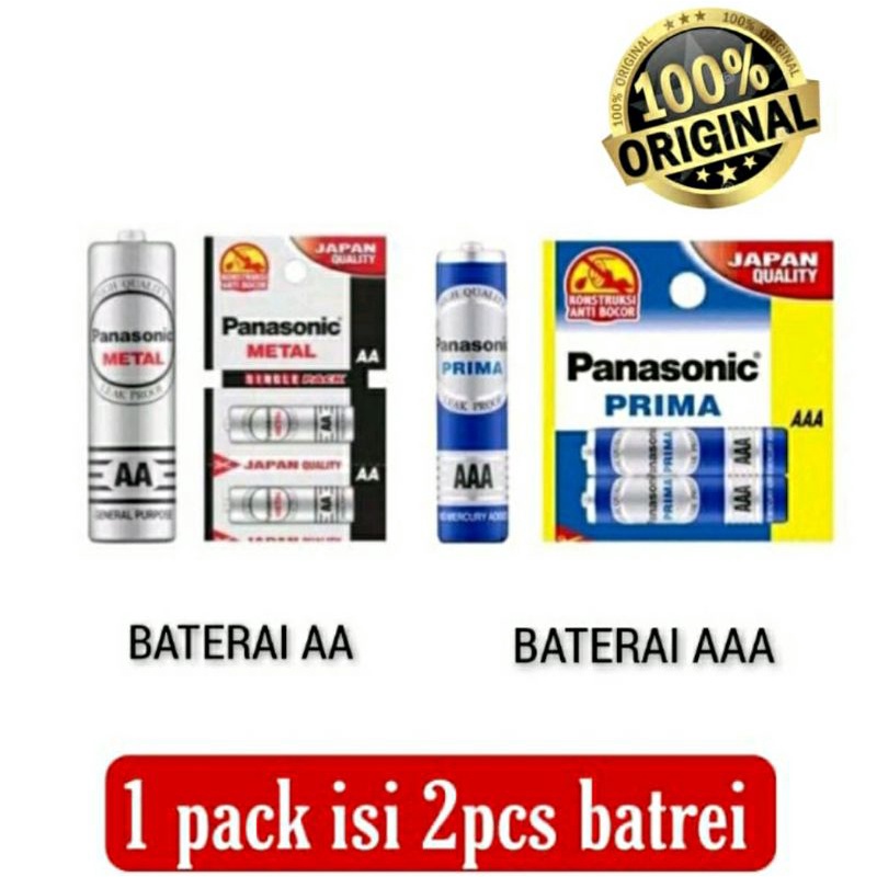 Batrei AA / AAA Baterai Panasonic Isi 2pcs Cocok Untuk Remote,Senter,Mainan Dll