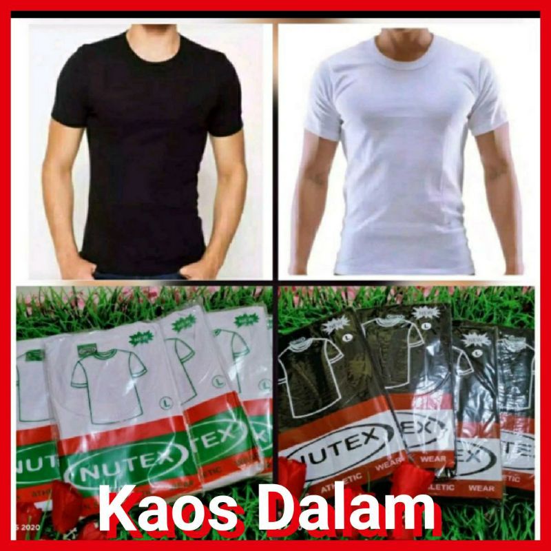 Kaos oblong dalam pria polos dewasa hitam putih cowok jumbo baju singlet dalaman M L XL 3L