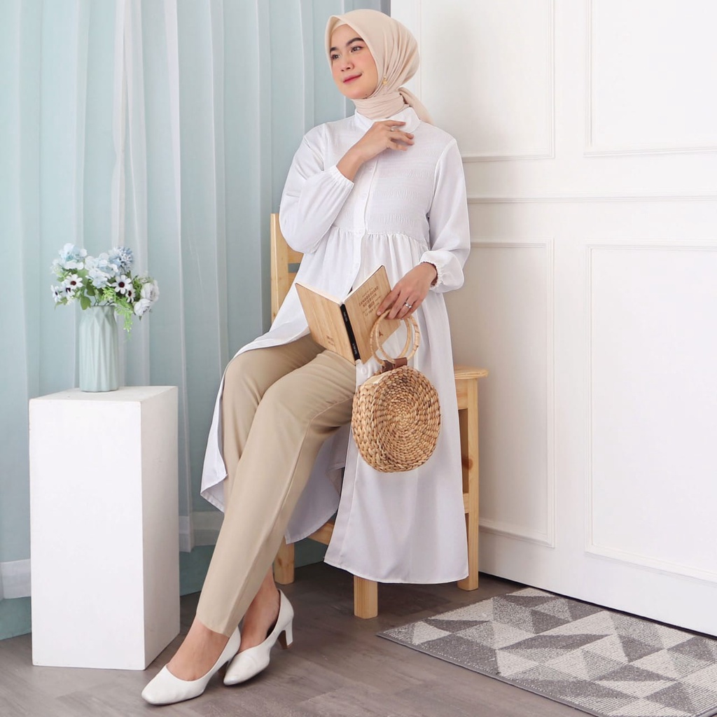 LONG TUNIK WANITA SMOK KERUT 803 Mrs3