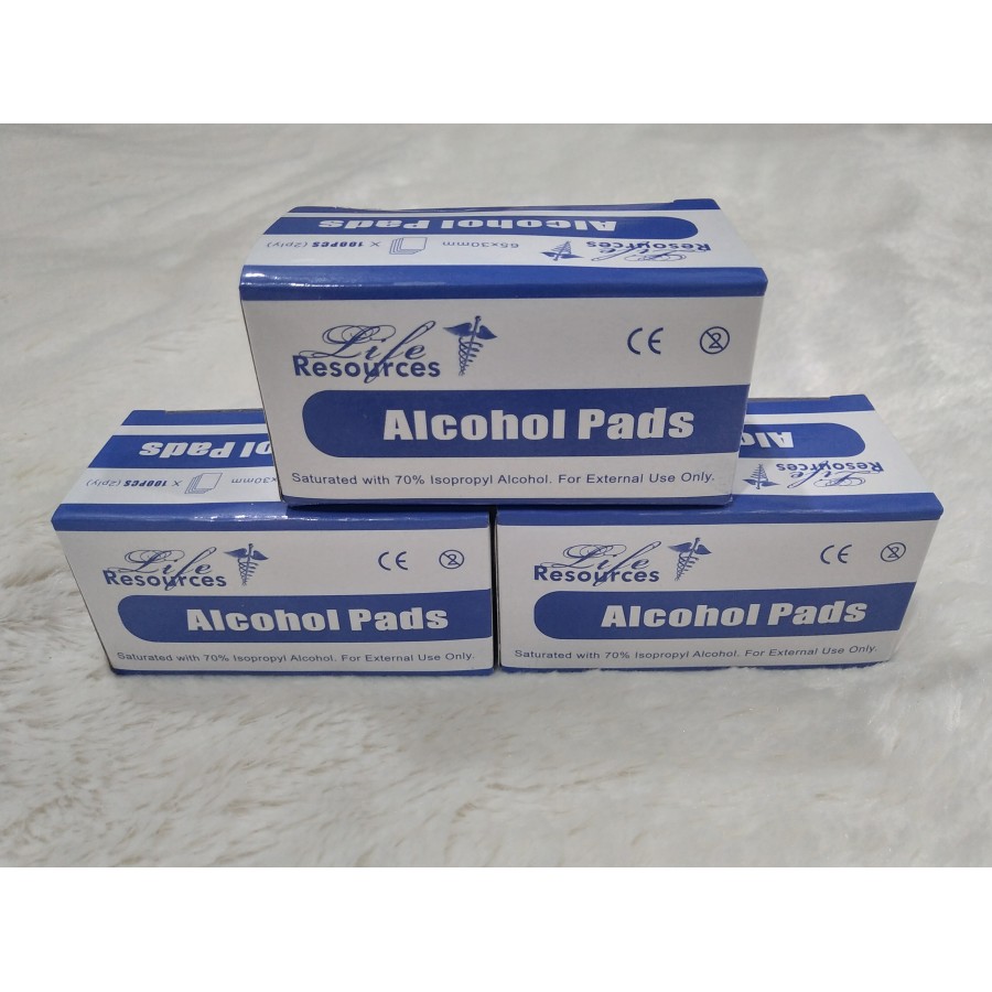 ALCOHOL PADS LIFE RESOURCES / TISU ALKOHOL SWAB ISI 100 PCS 2 PLY