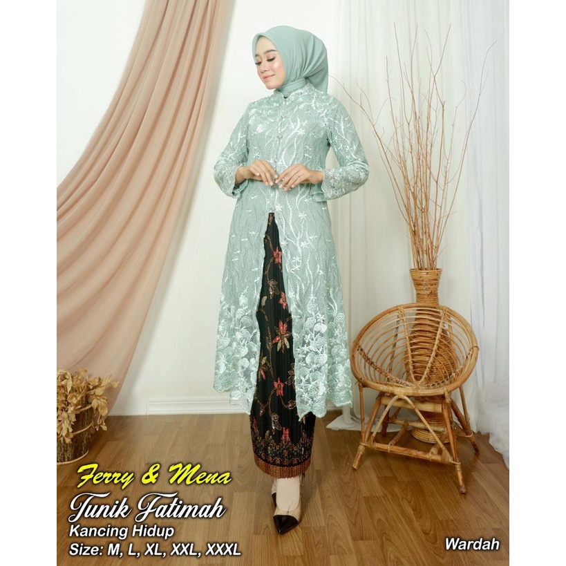 Ready kebaya tunik tulle //kebaya tunik belah//kebaqya tunik fatimah