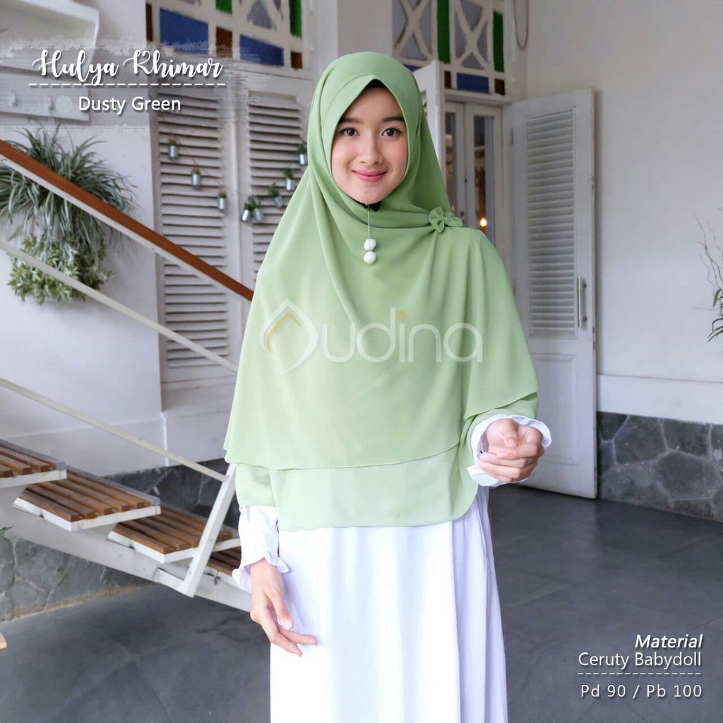 HULYA KHIMAR SIZE L ORI AUDINA JILBAB INSTAN SYARI MURAH CANTIK DUA LAYER NON PET
