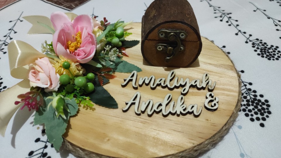 Ring Bearer Kayu - Kotak Cincin Rustic